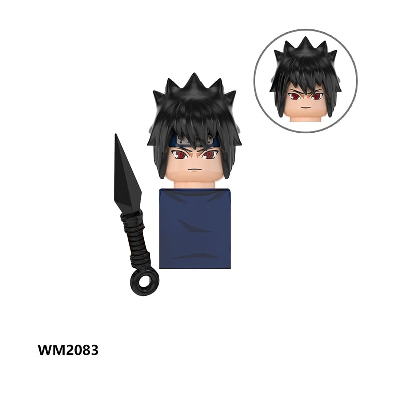 Naruto Sasuke Sakura Kakashi Obito Jiraiya Tsunade anime dolls Mini Action toy Figures cartoon Assemble blocks kid Birthday gift