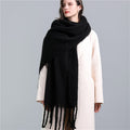 2022 New Women Plaid Scarf Winter Pashmina Shawls Cashmere Thick Wraps Lady Tassel Warm Scarves Rainbow Hairy Bufanda
