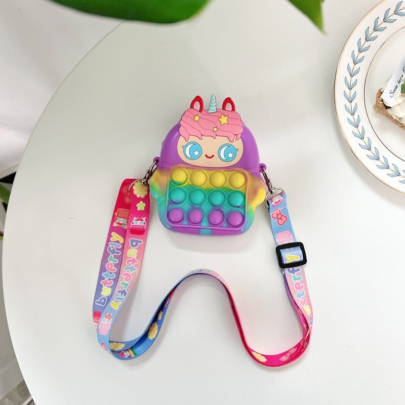 Hot Fidget Toys 2022 Push Bubbles Toy Rainbow Unicorns Premium Girls Push Bubble Bag Adult Antistress Squeeze Squishy Gifts