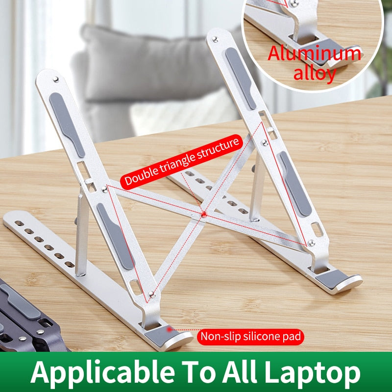 Universal Laptop Stand Portable Foldable Adjustable All Aluminum Alloy Desktop Bracket For Macbook Air Pro Tablet Laptop Holder