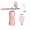 Top 0.4mm Pink Mini Air Compressor Kit Air-Brush Paint Spray Gun Airbrush For Nail Art Tattoo Craft Cake Nano Fog Mist Sprayer