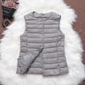 Fitaylor 90% Ultra Light White Duck Down Women Vest Thin Coat Women Duck Down Sleeveless Jacket V Collar Or O Collar Coat