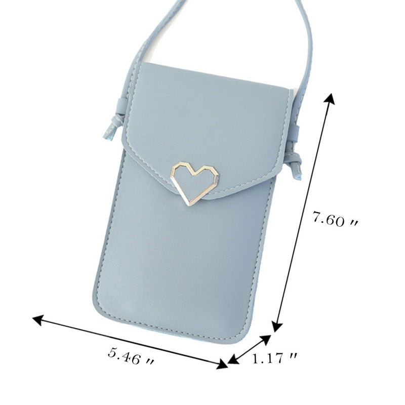 2022 Bag For Women Touch Screen Cell Phone Purse Smartphone Wallet Shoulder Strap Handbag PU Leather Casual Solid Crossbody Bags