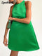 2022 Summer Women Stain Vest Dress Solid O-neck Sleeveless Party Club Mini Dress Large Swing Casual Loose Sundress Vestidos