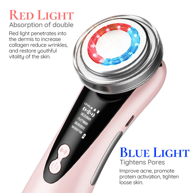 4 In 1 Beauty Device Red&amp;blue Light Therapy Skin Rejuvenation Skin Tightening Eye Care Facial Cleansing Face Lift Face Massager