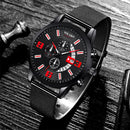 2022 Watches Mens Fashion Calendar Watch Men Business Stainless Steel Mesh Belt Quartz Wrist Watch Male Clock relogio masculino
