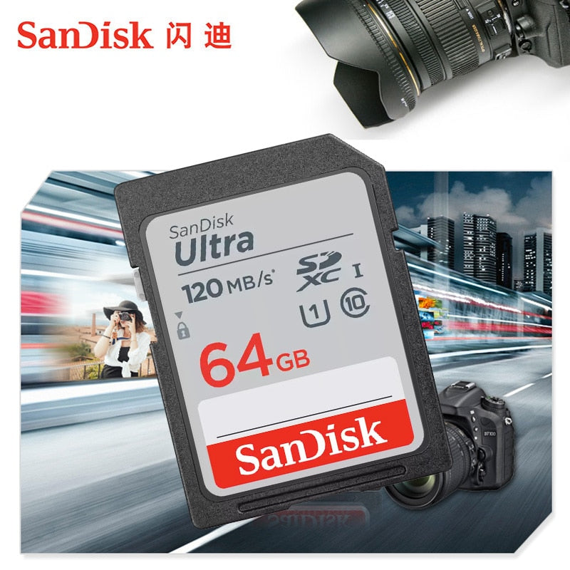 SanDisk Ultra Original SD card 8GB 16GB 32GB SDHC 64GB 128GB 256GB SDXC Class10 Memory Card C10 R80mb/s USH-1 Support for Camera
