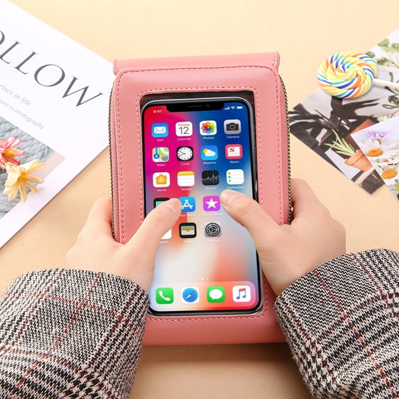 Women Bags Soft Leather Wallets Touch Screen Cell Phone Purse Crossbody Shoulder Strap Handbag for Female Cheap Women&