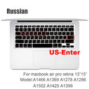 Russian silicone Keyboard Cover Protector for Macbook air13/12 /15/16pro touchbar A1706/A1466A1708/A1990/A1398/A2289/A1932/A2141