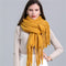 2022 New Women Plaid Scarf Winter Pashmina Shawls Cashmere Thick Wraps Lady Tassel Warm Scarves Rainbow Hairy Bufanda