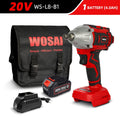 WOSAI 20V Cordless Brushless Electric Wrench Impact Wrench Socket Wrench 320N.m Li-ion Battery Hand Drill Installation