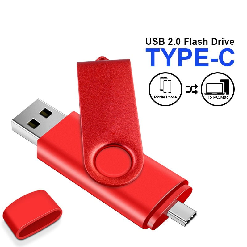 Type-C 128g Key High Speed USB Flash Drive OTG Pen Drive 128GB Usb Stick Pendrive Flash Disk for Android PC/Car/TV USB-C