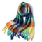 2022 New Women Plaid Scarf Winter Pashmina Shawls Cashmere Thick Wraps Lady Tassel Warm Scarves Rainbow Hairy Bufanda