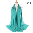 Hijab Scarf 72*175cm Plain Chiffon Scarves For Women Muslim Fasion Islam Clothing Headscarves Shawl For Ladies Headwrap Ramadan