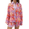 Cotton and Linen suit 2021 Women Solid Clothes Set Half Sleeve Lapel Neck Button-up Shirt+Irregular Hem Drawstring Shorts Sets