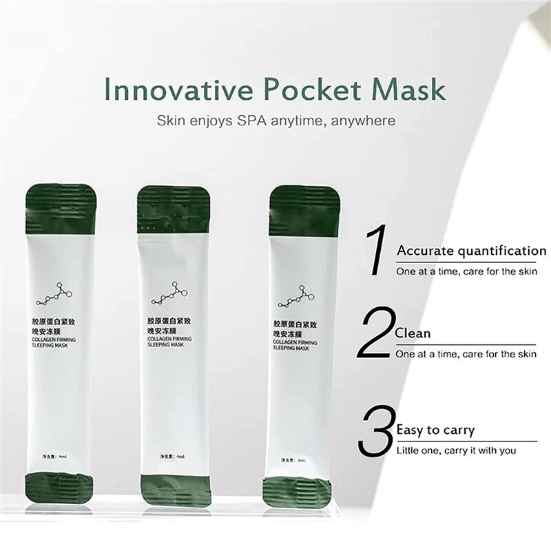Purime Korean Collagen Firming Mask Protein Face Care Moisturizing Hydrating Anti-aging Face Masks Wash-Free Sleeping Mask