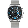 2022 Watches Mens Fashion Calendar Watch Men Business Stainless Steel Mesh Belt Quartz Wrist Watch Male Clock relogio masculino