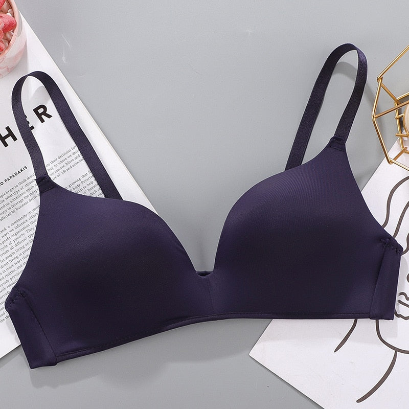 Sexy No Wire Push Up Underwear Women Seamless Bra Girls Students Breathable Thin Bras Female&
