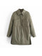 Icclek Women's Shirts Jackets Thin Parka Oversize Shirt Coats Femme Armygreen Outerwear Coats Bf Long Sleeve Khaki Coat 2022 New