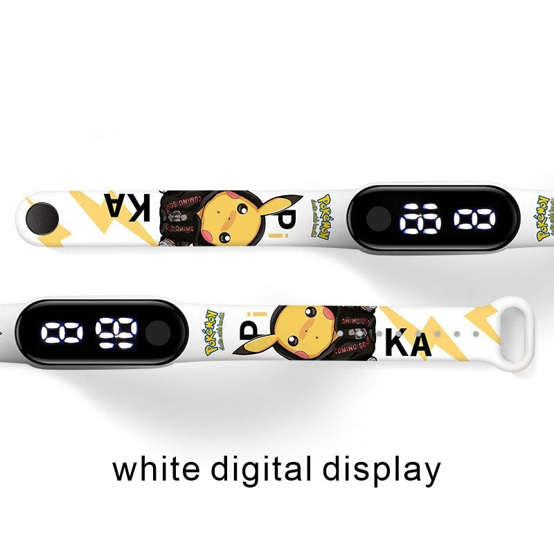 Pokemon Strap LED Electronic Watch Fashion Colorful Bracelet Touch Waterproof Anime Character Pikachu Educational Children&