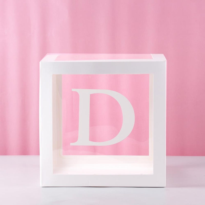 Baby Shower Box Custom Alphabet Name Transparent Balloon Box Birthday Party Decoration Kids DIY Wedding Baby Shower Suppiles