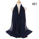 Hijab Scarf 72*175cm Plain Chiffon Scarves For Women Muslim Fasion Islam Clothing Headscarves Shawl For Ladies Headwrap Ramadan