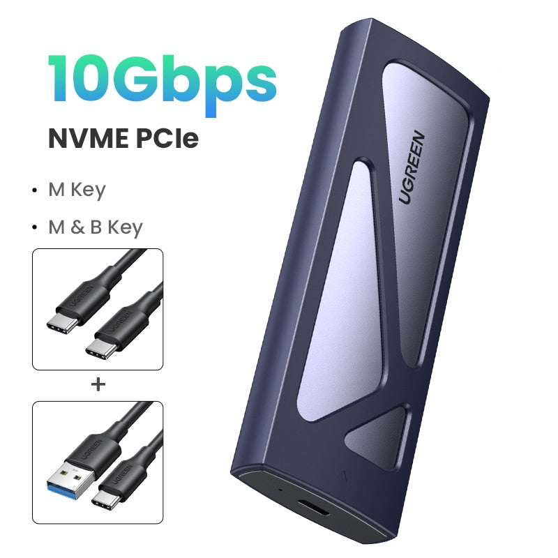 UGREEN M2 SSD Case NVME SATA Dual Protocol M.2 to USB Type C 3.1 SSD Adapter for NVME PCIE NGFF SATA SSD Disk Box M.2 SSD Case