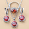 2022 Sell Well Wedding 925 Mark Jewelry Sets Black Zircon Dangle Earrings And Necklace Ring 3 Piece Set women Trendy Costume