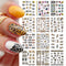 12 Designs Nail Stickers Set Mixed Floral Geometric Nail Art Water Transfer Decals Sliders Flower Leaves Manicures Decoration