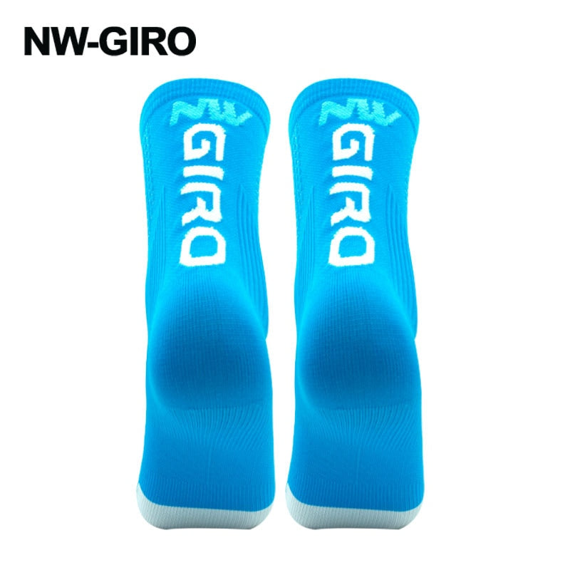 NW-GIRO 2022 New Cycling Socks Bike Nurse Compression Road Bike Running Mtb Knee-high White Sports Funny Brand Black
