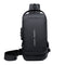 Multifunction Patent Leather Chest Bag Men Waterproof Men Crossbody Bag Anti-theft Travel Bag Male USB Charging Chest Bag Pack