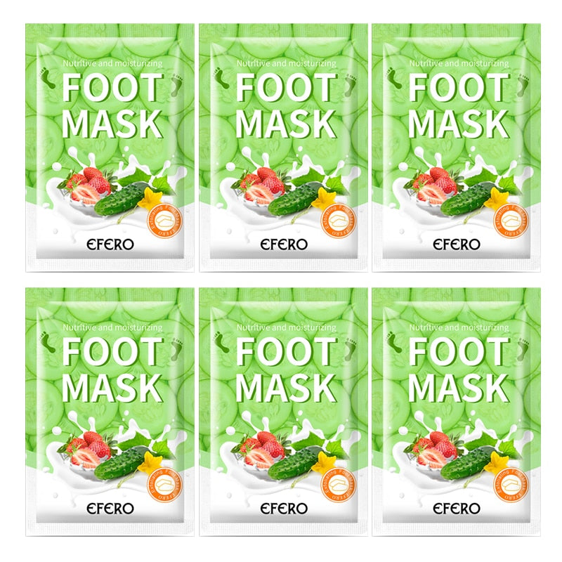 PUTIMI 6packs Exfoliating Foot Mask Feet Peeling Mask Spa Socks Smooth Dead Skin Remover Moisturizing Whitening Foot Mask