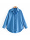 TRAF Women Fashion Loose Asymmetry Poplin Blouses Vintage Long Sleeve Button-up Female Shirts Blusas Chic Tops