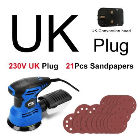 300W Random Orbital Electric Sander Machine with 21Pcs 125mm Sandpapers 120V/240V Strong Dust Collection Polisher by PROSTORMER