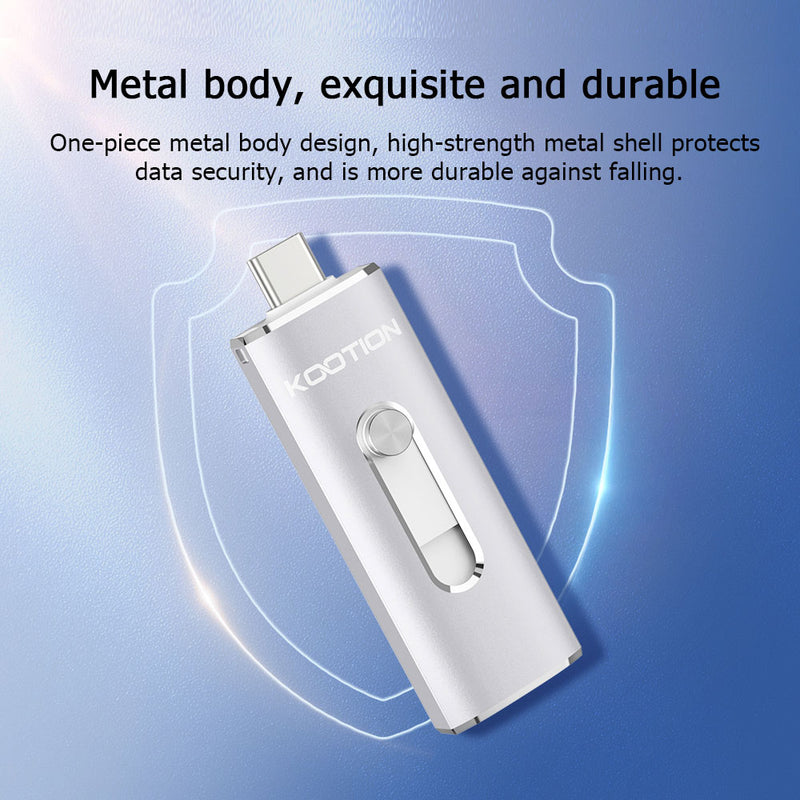 KOOTION U21 Type C USB Flash Drives 32GB 64GB 128GB 256GB OTG Pen Drive Memory Stick USB Key 3.0 Pendrive For Android PC Laptop