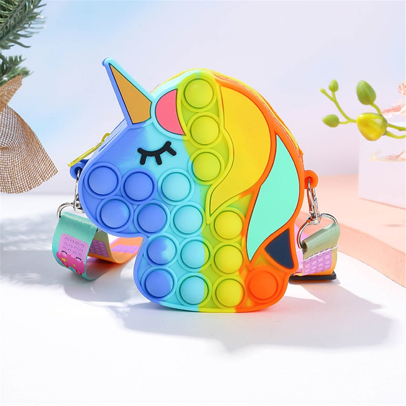 Hot Fidget Toys 2022 Push Bubbles Toy Rainbow Unicorns Premium Girls Push Bubble Bag Adult Antistress Squeeze Squishy Gifts
