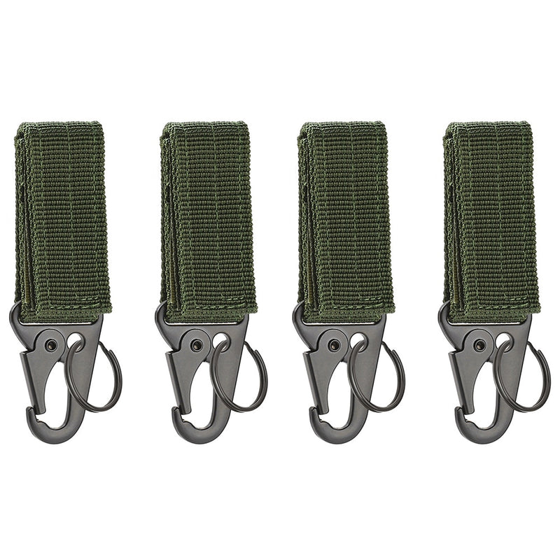 2pcs Tactical Hanging Buckle Molle Nylon Webbing Belt Triangle Buckle Outdoor Climbing Camping Tool Accessory Carabiner Keychain