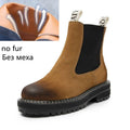 Women&#39;s Chelsea Boots Genuine Leather 2023 Autumn Winter Trend Thick-soled Women Ankle Boots All-match Marton Boots Ladies