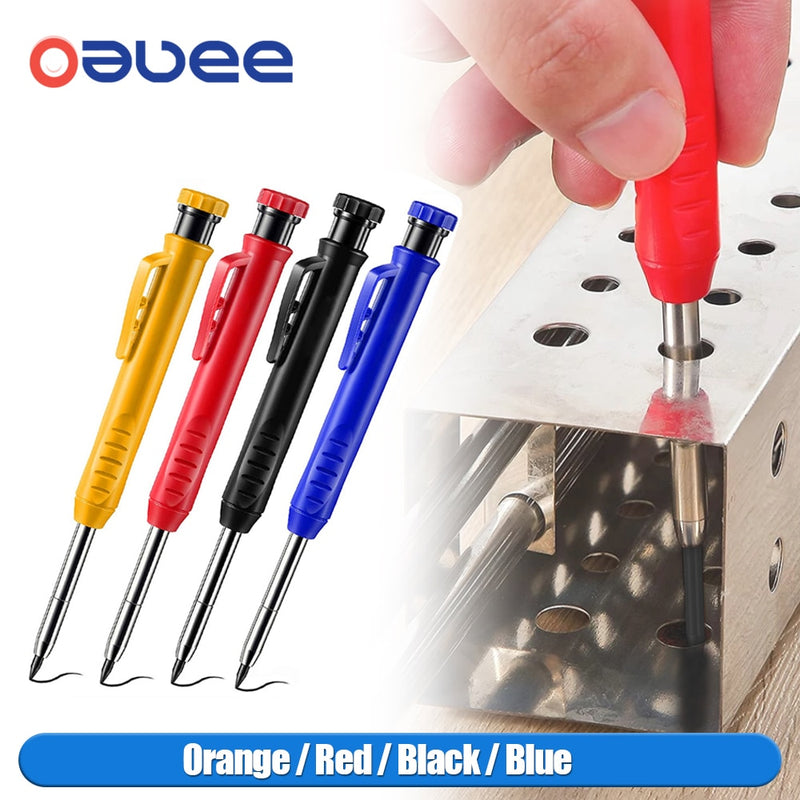 Solid Carpenter Pencil Set Woodworking Mechanical Pencil 3 Colors Construction Marking Tool Set for Carpenter Scriber Arch