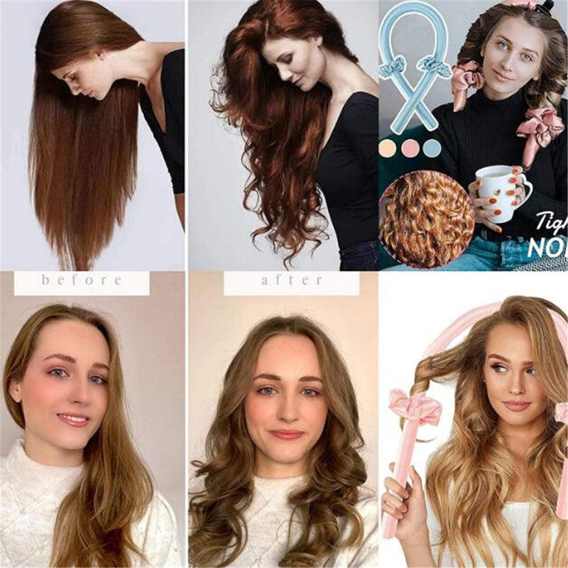Heatless Curling Rod Headband No Heat Hair Curlers Ribbon Hair Rollers Sleeping Soft Curl Bar Wave Formers DIY Hair Styling Tool