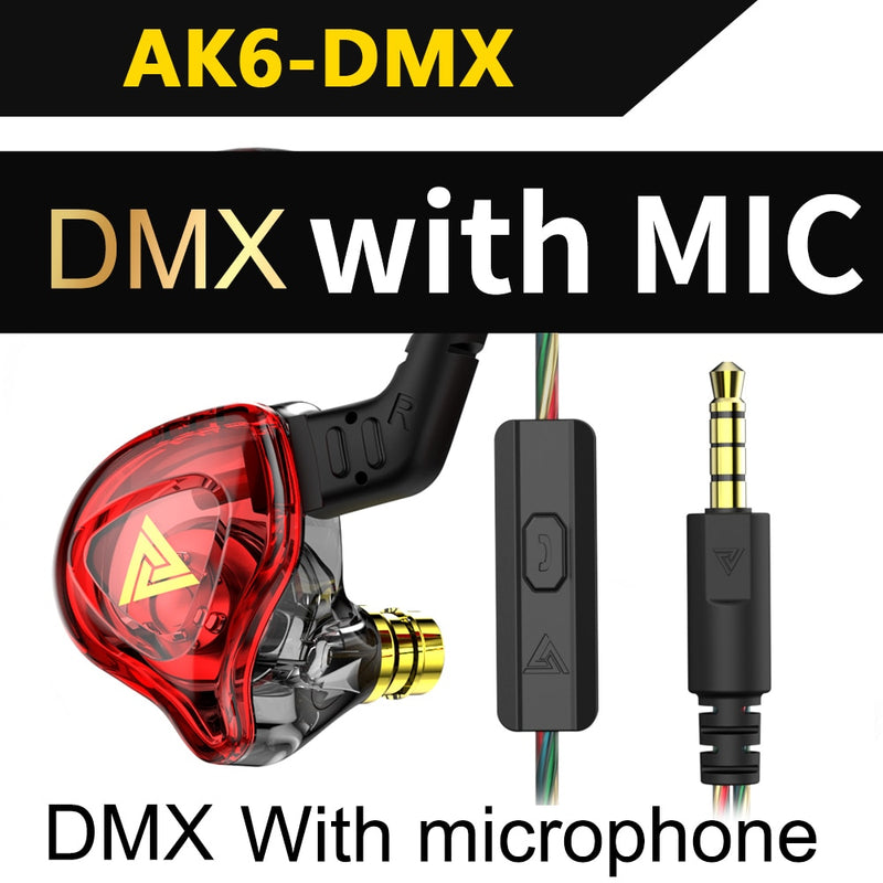 Original QKZ AK6 Copper Driver HiFi Wired Earphone Sport Running  Headphones Bass Stereo Headset Music Earbuds fone de ouvido