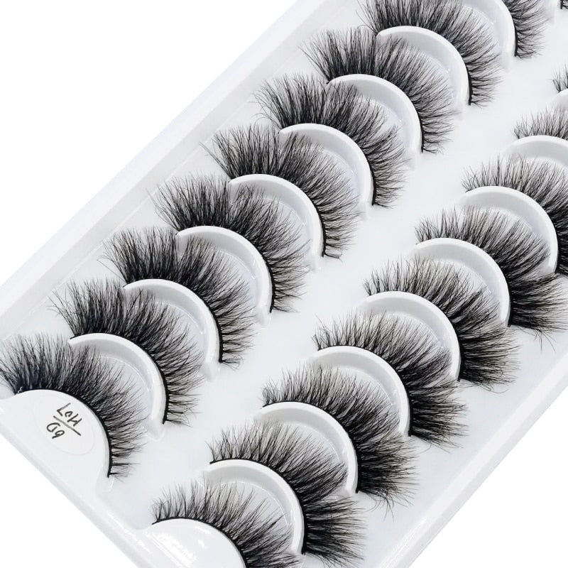 NEW 10 Pairs Natural False Eyelashes Fake Lashes Long Makeup 3d Mink Lashes Extension Eyelash Mink Eyelashes for Beauty 54