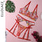 Ellolace Lingerie Sensual Lace Underwear Transparent Embroidery 3-Piece Garters Fancy Beautiful Short Skin Care Kits Intimate