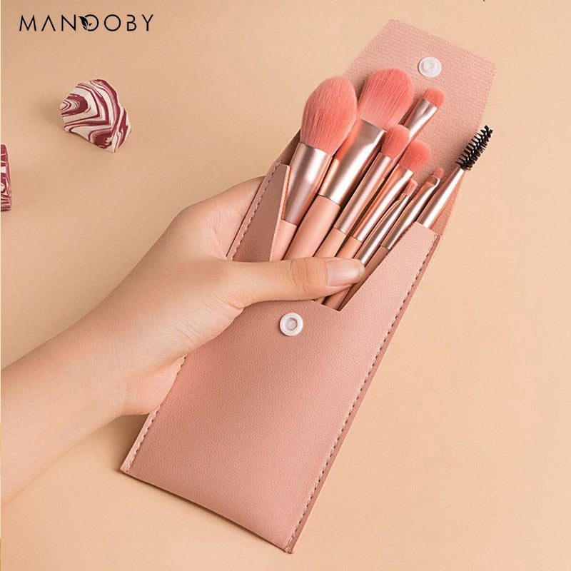 8/13Pcs Natural Makeup Brushes Soft Fluffy Hair Brushes Contour Eyeshadow Make Up Brushes Foundation Powder Beauty Tool Blending