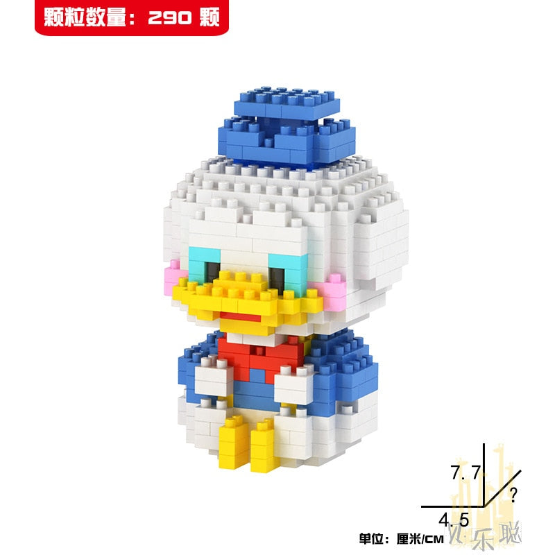 Disney DIY LinaBell assembly buildding blocks Goofy Pluto Anime Mini Action Figures Educational Toys kids Birthday Gifts