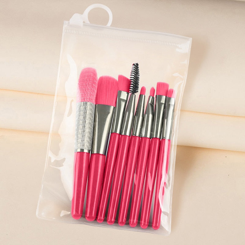 4/6/8Pcs Makeup Brushes Set With Bag Lip Eye Shadow Brush Professional Cosmetic Brushes Kit Travel Mini Makeup Brush beauty tool