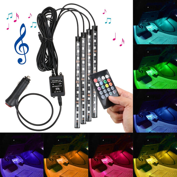 Automotive Interior Decorative Lights LED Car Foot Light 24/36/48/72 LED Atmosphere Lamp Ambient Lamp Remote/Voice Control