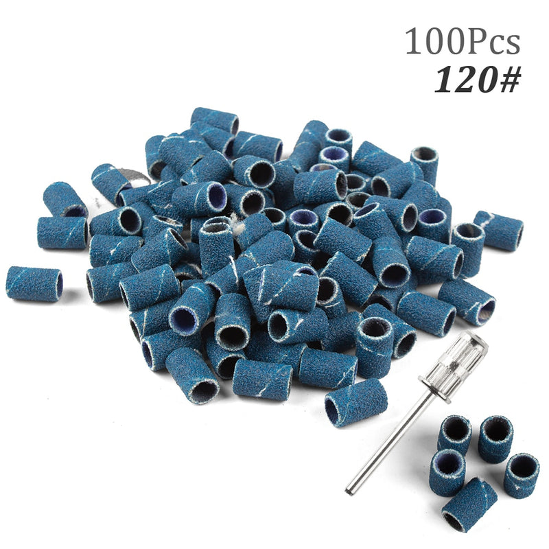 100pcs 80''/120''/180" Nail Art Sanding Bands Gel Polish Remover Tool Accessory for Electric Nail Machine Nail Drill Bits