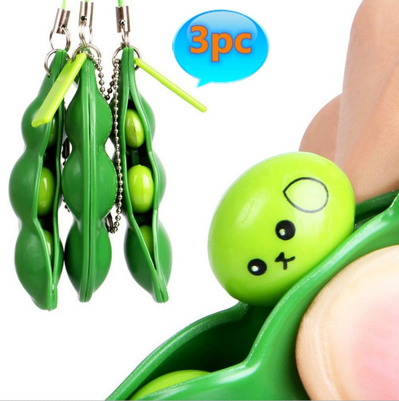 Fidget Toys Pack Anti Stress Peas Squishy Squeeze Decompression Toys Kawaii Funny Antiestres Beans Keychain Child Adults Toy