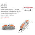 Mini Quick Wire Conductor Connector Universal Compact 2/3 Pin Splicing Push-inTerminal Block 1 in multiple out with fixing Hole